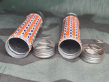 Lot of 4 Broken Orange & Blue Flashlights (HJ Style)