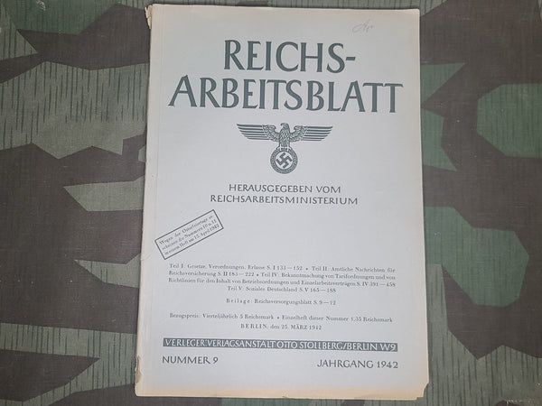 Reichs-Arbeitsblatt March 1942