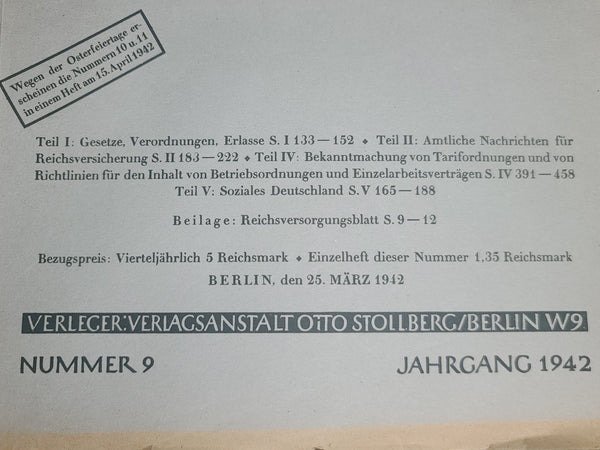 Reichs-Arbeitsblatt March 1942