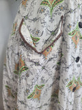 Abstract Flower Print Button Down Dress <br> (B-36" W-28.5" H-37")