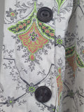 Abstract Flower Print Button Down Dress <br> (B-36" W-28.5" H-37")
