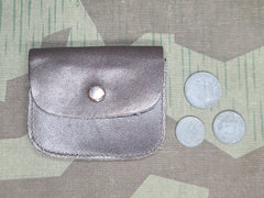 Leather Coin Purse with Reichspfennig Coins