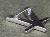V for Victory Morse Code Rhinestone Pin