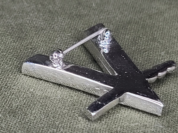 V for Victory Morse Code Rhinestone Pin