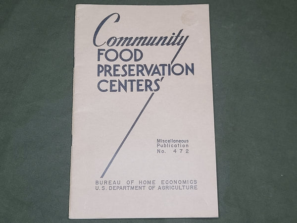 Community Food Preservation Centers Book 1941