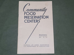 Community Food Preservation Centers Book 1941
