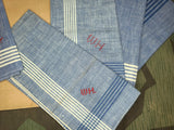 Original Lot of 6 Blue Taschentucher Handkerchiefs