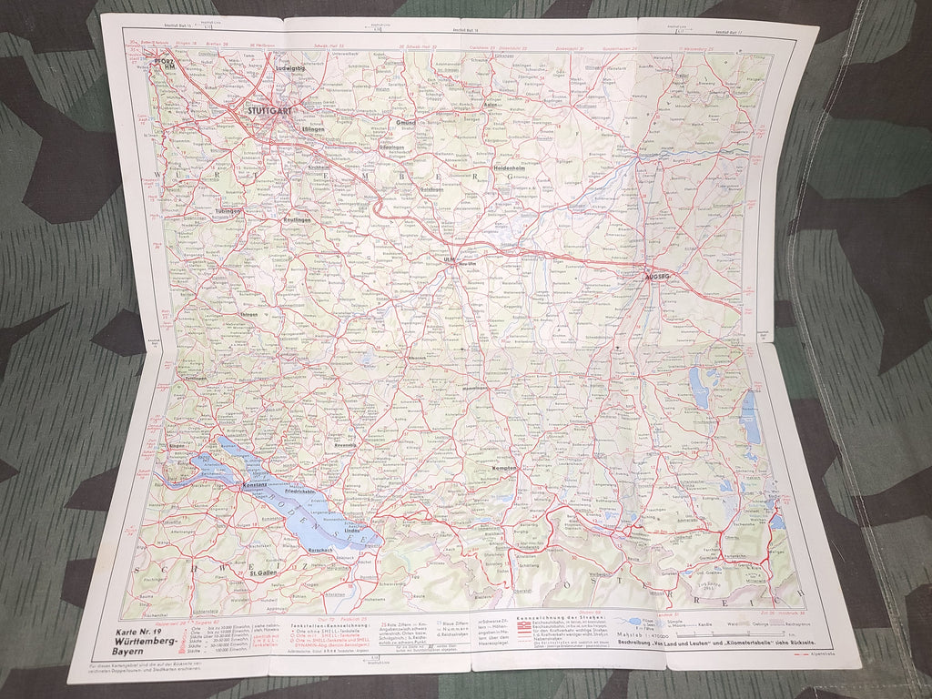 Shell Map Württemberg - Bayern DRGM