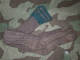 Long Gray Socks with Green Stripes