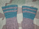 Long Gray Socks with Green Stripes