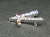 V for Victory Morse Code Rhinestone Pin