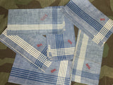 Original Lot of 6 Blue Taschentucher Handkerchiefs