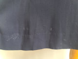 Dark Blue Rayon Dress with Peplum and Embroidery <br> (B-42" W-36" H-44)