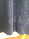 Dark Blue Rayon Dress with Peplum and Embroidery <br> (B-42" W-36" H-44)