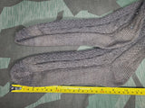 Long Gray Socks with Green Stripes
