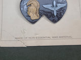 WAC Army Air Corps Heart Pin on Card
