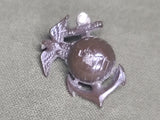 Brown Bakelite Marine EGA with Rhinestone
