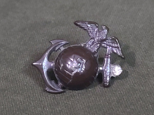 Brown Bakelite Marine EGA with Rhinestone