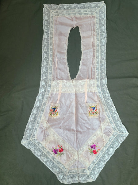 WWI Souvenir of France Silk Apron