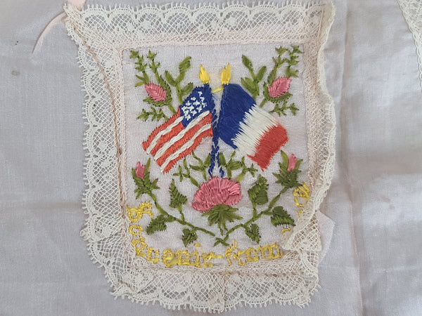 WWI Souvenir of France Silk Apron