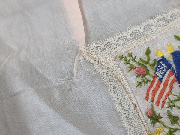 WWI Souvenir of France Silk Apron