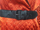 Satin Red and Black Jacket and Pants Loungewear Set <br> (B-40" W-26" H-37")