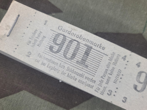 Original Block of Coat Check Tickets