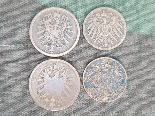 Imperial German Pfennig Coins WWI & Earlier (Lot of 7)