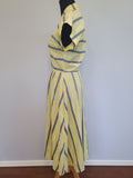 Yellow and Gray Stripe Dress <br> (B-36" W-27" H-38")