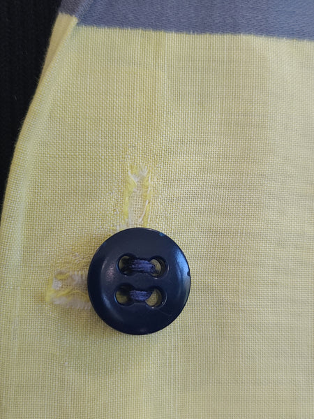 Yellow and Gray Stripe Dress <br> (B-36" W-27" H-38")
