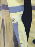 Yellow and Gray Stripe Dress <br> (B-36" W-27" H-38")