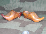 Andenken Belgien Krieg 1914-16 Tiny Wood Shoes Trench Art