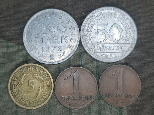 Weimar Era Pocket Change (5 Coins)