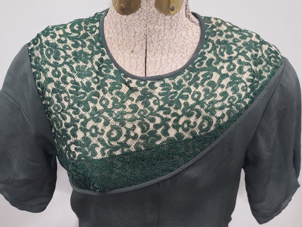 German Green Dress "Make do and Mend" <br> (B-33" W-29" H-35")