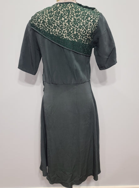 German Green Dress "Make do and Mend" <br> (B-33" W-29" H-35")