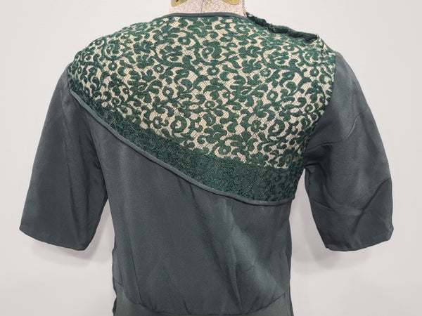 German Green Dress "Make do and Mend" <br> (B-33" W-29" H-35")