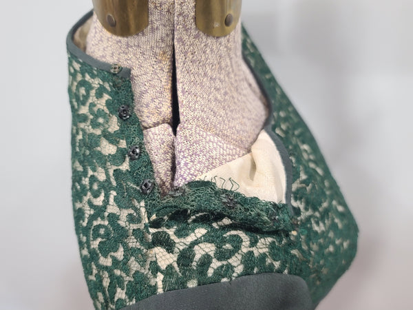 German Green Dress "Make do and Mend" <br> (B-33" W-29" H-35")
