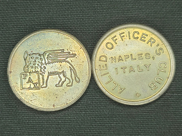 Allied Officers Club Naples Italy Tokens (Lot of 3)