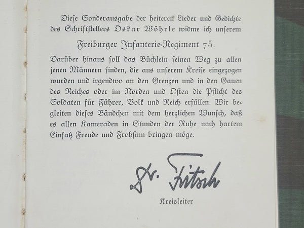 Lustig ist das Landserleben Soldiers Song Book Freiburger Infanterie-Regiment 75