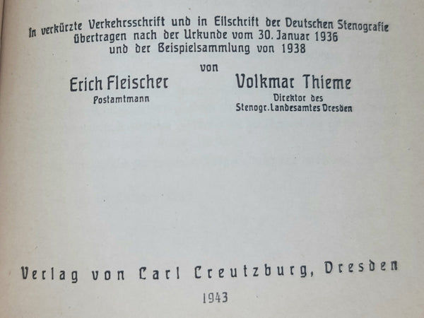 1943 Reichspost Stenographers Dictionary