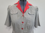 Gray Dress with Red Trim <br> (B-46" W-41" H-50")
