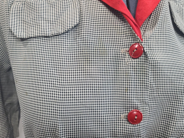 Gray Dress with Red Trim <br> (B-46" W-41" H-50")