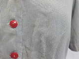 Gray Dress with Red Trim <br> (B-46" W-41" H-50")