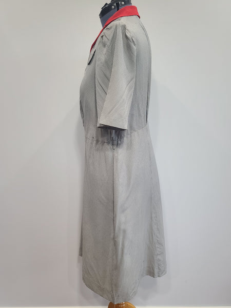Gray Dress with Red Trim <br> (B-46" W-41" H-50")