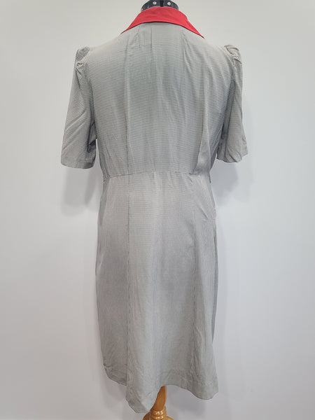 Gray Dress with Red Trim <br> (B-46" W-41" H-50")