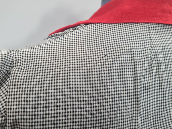 Gray Dress with Red Trim <br> (B-46" W-41" H-50")