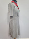 Gray Dress with Red Trim <br> (B-46" W-41" H-50")