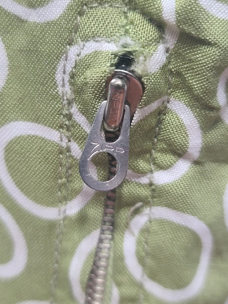 German Green Circle Print Dress DRP Zipper <br> (B-38" W-30" H-40")