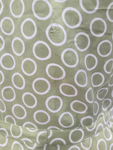 German Green Circle Print Dress DRP Zipper <br> (B-38" W-30" H-40")