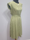 German Green Circle Print Dress DRP Zipper <br> (B-38" W-30" H-40")